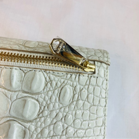 Brahmin Ivory, Tan, and Black Crocodile Embossed Wallet with Black Accent -NWOT - Picture 8 of 14